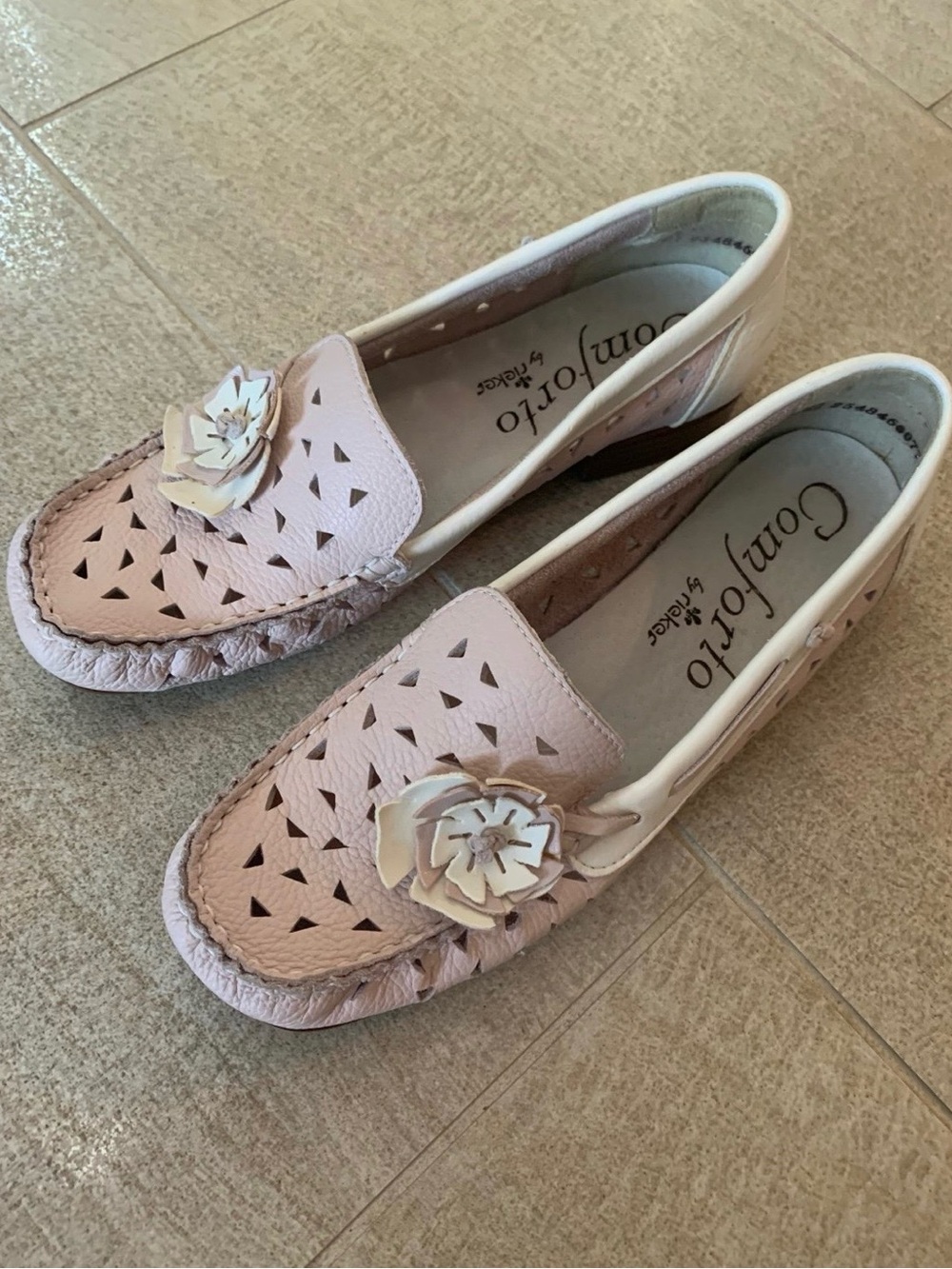 Women's Pink Floral Moccasin Loafers Rieker 37